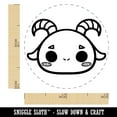 thumbnail image 2 of Charming Kawaii Chibi Goat Face Blushing Cheeks Self-Inking Rubber Stamp Ink Stamper - Brown Ink - Mini 1/2 Inch, 2 of 7
