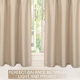 thumbnail image 6 of Shininglove Kitchen Curtains 45 inches Length, Waffle-Weave Textured Light Filtering Short Tier Curtains, 30" W x 45" L, Taupe, 2 Pack, 6 of 6