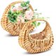 thumbnail image 1 of Juego de 2 Cestas Pequeñas para Niña de las Flores: Cesta de Mimbre Pequeña con Asa y Forro Impermeable, Estilo Rústico para Flores de Boda., 1 of 5