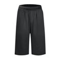 thumbnail image 5 of ZSQDM Womens Casual Solid Side Pockets Pants Shorts Elastic Waist Back Pockets Daily Shorts Shorts for women, 5 of 6