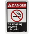 thumbnail image 2 of NMC DGA7R ANSI Sign Legend DANGER No smoking beyond this point with Graphic 7 Length x 10 Height Rigid Plastic Black Red on White, 2 of 4