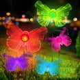 thumbnail image 4 of Beautynvta Solar Garden Lights, Jellyfish, Butterflies and Hearts Shape LED Fiber Lights, Decorative Solar Stake Light for Yard Pathway Patio Lawn Decor, 2Pcs, Colorful Light, 4 of 6