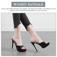 thumbnail image 3 of unbranded 1Par Sandalias De Para Mujer En Negro Con Plataforma Y Material De Premium, 3 of 7