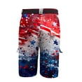 thumbnail image 2 of Drmagiyhm Sky Blue 4th of July Mens Cargo Shorts Athletic Baggy Wide legs Shorts Lightweight Hawaiian Pants Stars and Stripes Stretch Mens Clothing with Pocket, 2 of 4