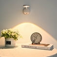 thumbnail image 3 of Artwork Lighting Lamp, Motion Sensor Artwork Light, LED Wall Light Night Light 3-Color Dimmable, Rechargeable, 360° Rotatable, Remote Control Included (White, 1pc), 3 of 8