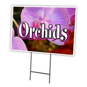 ORCHIDS 18"x24" Yard Sign & Stake | Advertise Your Business | Stake Included Image On Front Only | Made in The USA