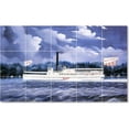 thumbnail image 1 of Ceramic Tile Mural-James Bard Ships Tile Mural House Decor Decor. 60" w x 36" h using (15) 12 x 12 ceramic tiles, 1 of 3