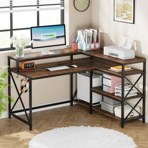 Tribesigns 53 inch Reversible L Shaped Desk, Large Corner Desk Computer