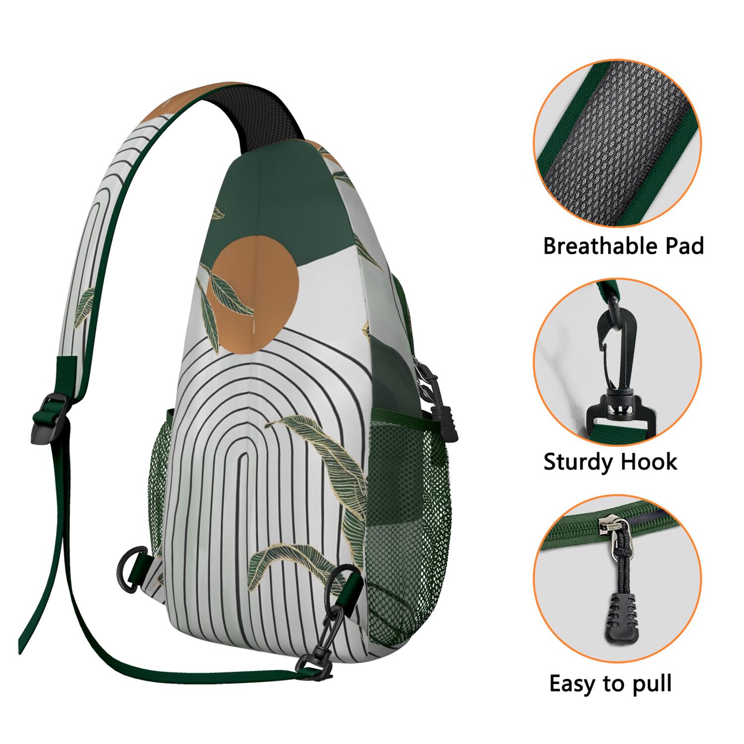 Earthy Aesthetic Crossbody Bag Lightweight Chest Backpack for Commuting Rustic & Travel-Ready