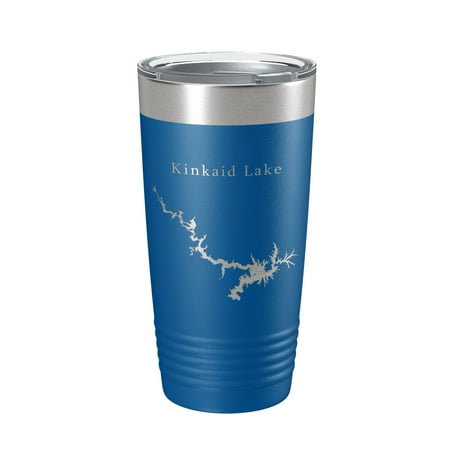 

Kinkaid Lake Map Tumbler Travel Mug Insulated Laser Engraved Coffee Cup Illinois 20 oz Royal Blue