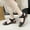 Black, variant on Fnooota Womens Heeled Sandals, Daily Non-slip Open Toe Ankle Strap Summer Shoes Green Size 6