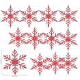 thumbnail image 3 of 12PC Snowflake Shaped LED Wall Lights Holiday Decorative Lighting Set for Christmas Indoor Wall Art Ornament (Red), 3 of 7