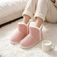 thumbnail image 5 of Xfvqtps Knit Slipper Boots for Womens up to Ankle Plush Lined Fuzzy Solid Color Slip on Soft Sole Memory Foam Non Slip Insulated Warm Winter Snow Boots Pink, 5 of 9