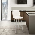thumbnail image 5 of Tandy White Faux Leather and Brushed Stainless Steel 26" Counter Stool, 5 of 11