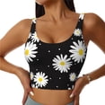 thumbnail image 2 of Lsque Daisies Flowers Printed Women'S Sports Bra, Compression, Moisture Wicking, High-Impact Sports Bra For Women,Supportive sports bra-Large, 2 of 9
