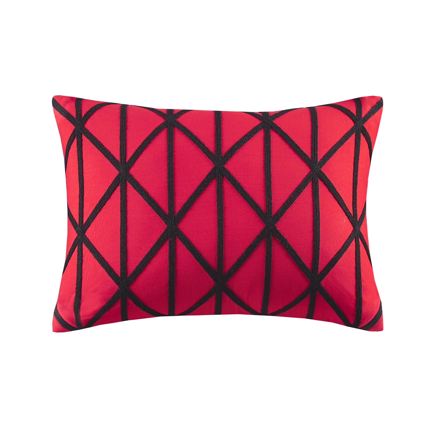 Mainstays Red and Black Geometric 8 Piece Bed in a Bag Comforter Set with Sheets, Full