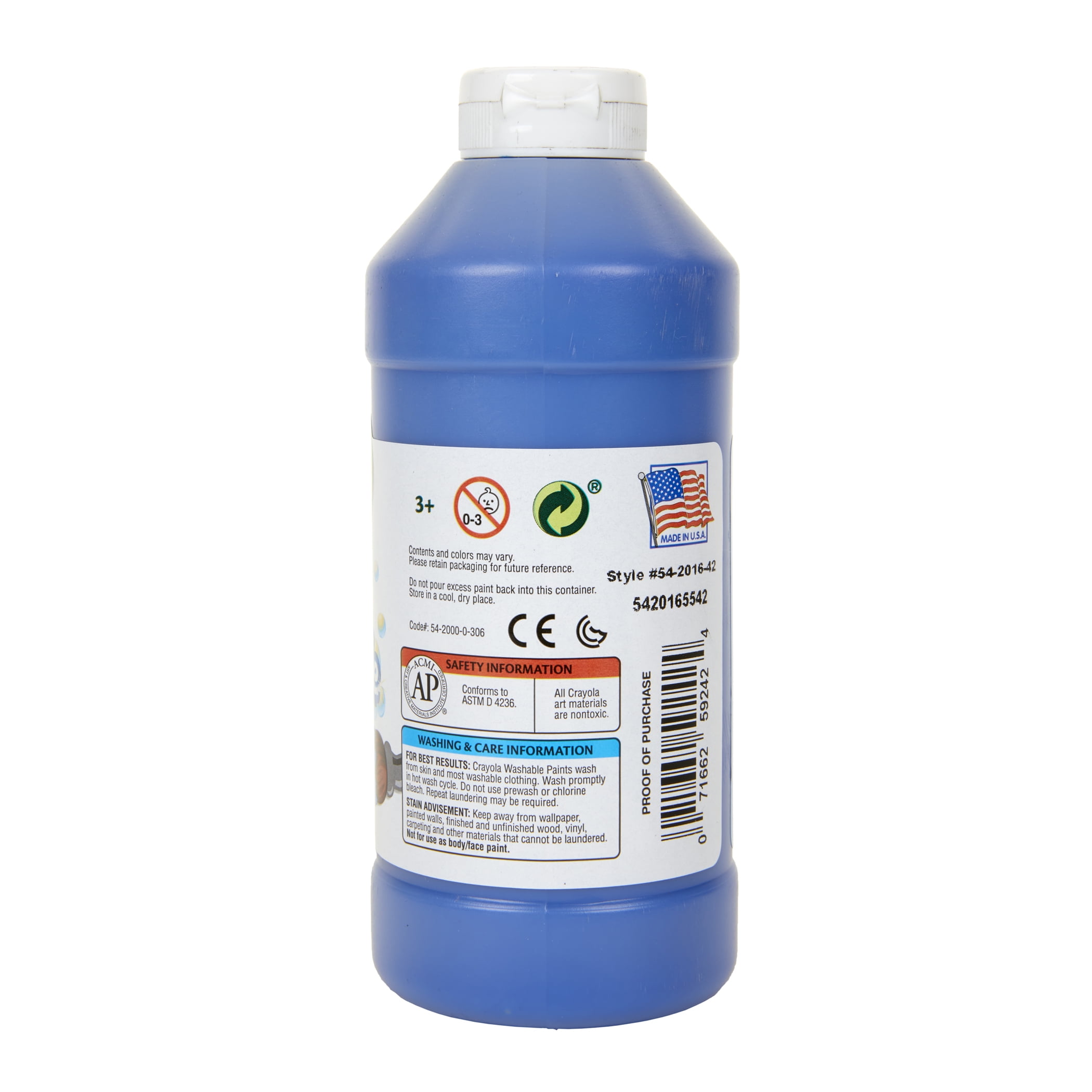 Crayola Washable Paint, Blue, 16 oz. Bottles, Pack of 6