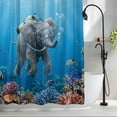 thumbnail image 2 of Ocean Diving Elephant Standard Shower Curtain Set, Waterproof Shower Curtains for Bathroom, Blue Coastal Coral Fish Marine Life Washable Fabric Bath Curtain for Bathtub with Hooks 72x72 Inches, 2 of 9