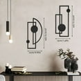 thumbnail image 2 of 2 Pcs Black Abstract Metal Wall Art Modern Geometric Decor 15.8'' x 8.6'' Vertical Minimalist Décor Single Line Art Wall Décor, 3D Textured Sculptures for Living Room Bedroom Bathroom Study, 2 of 10