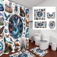 thumbnail image 3 of Vintage Hunting Theme Pheasants 4 Piece Shower Curtain Sets,Rustic Cabin Farmhouse Fall Forest Wildlife Ducks Deer Non-Slip Rugs,Toilet Lid Cover and Bath Mat,Durable and Waterproof,for Bathroom, 3 of 8