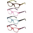 thumbnail image 2 of 4 Pairs Women Neon Floral Reading Glasses - Lightweight Wide Fitment Clear Readers ZT109 +4.00, 2 of 5