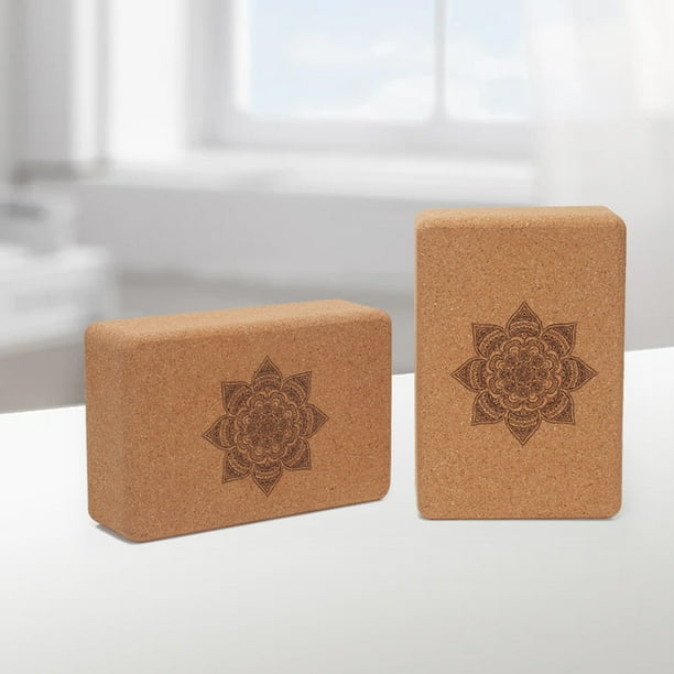 Bloque de corcho para yoga, ladrillos de corcho para yoga, bloque de corcho natural ecológico de 23 x 15 x 7,6 cm, bloque de madera de alta resistencia para yoga, accesorios de yoga