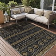 thumbnail image 4 of DEORAB Outdoor Rugs 6'X9' Patio Rug Three-Layer Material Imitation Silicone Spot Molding Camping Outside Rv Mat,Black & Brown, 4 of 11