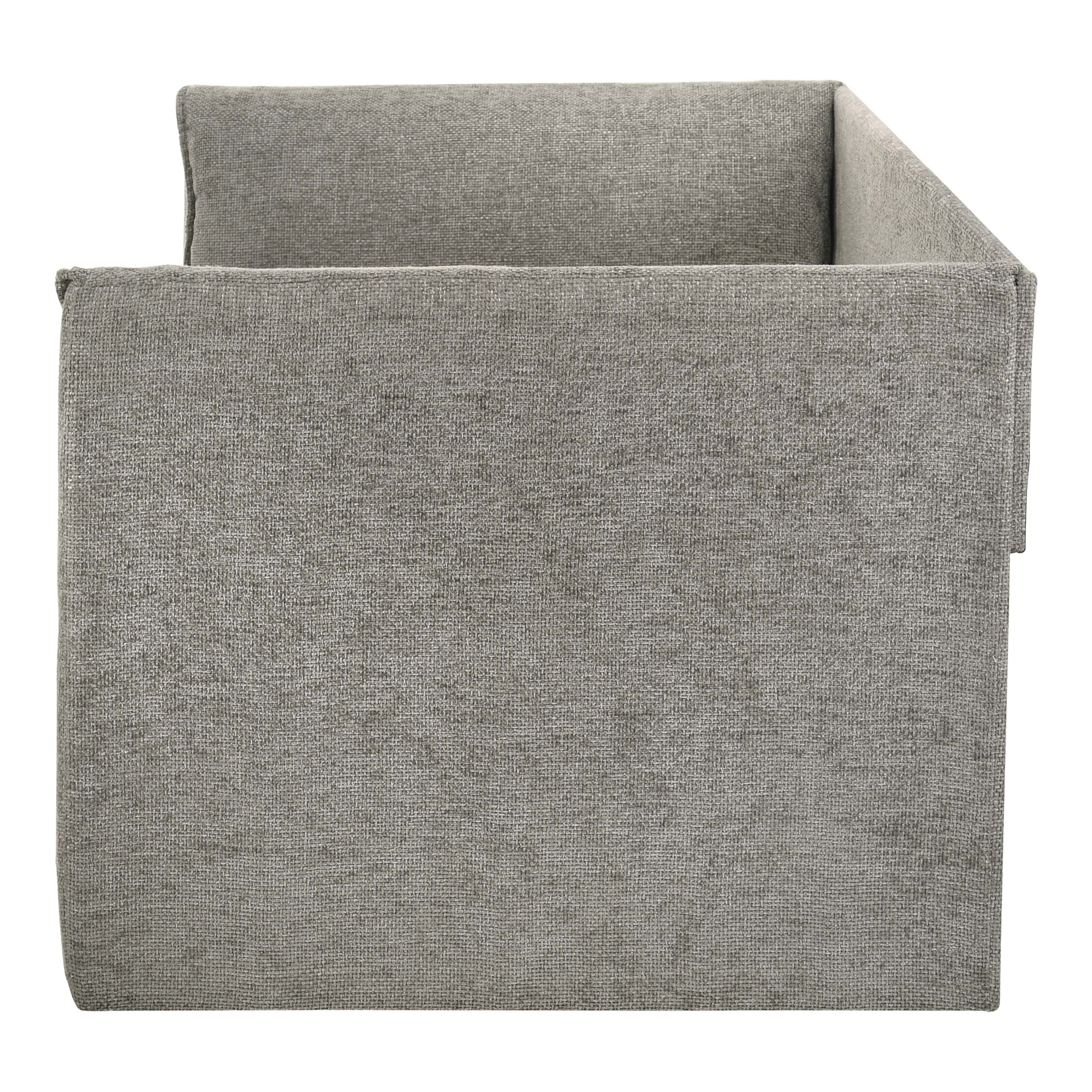 Furniture of America Alonsa Fully Fabric Upholstered Track Arm Twin Daybed with Trundle, Slate Gray
