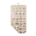 thumbnail image 1 of Organizador de joyas colgantes Bolsa de joyería de joyería de pared de armario de doble cara con 80 bolsillos (beige), 1 of 4