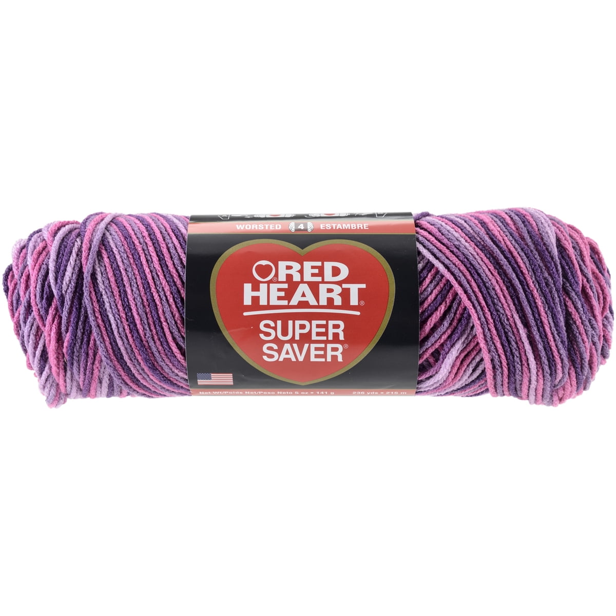 Red Heart Super Saver Yarn, Plum Pudding, Acrylic, 198g, MultiColor