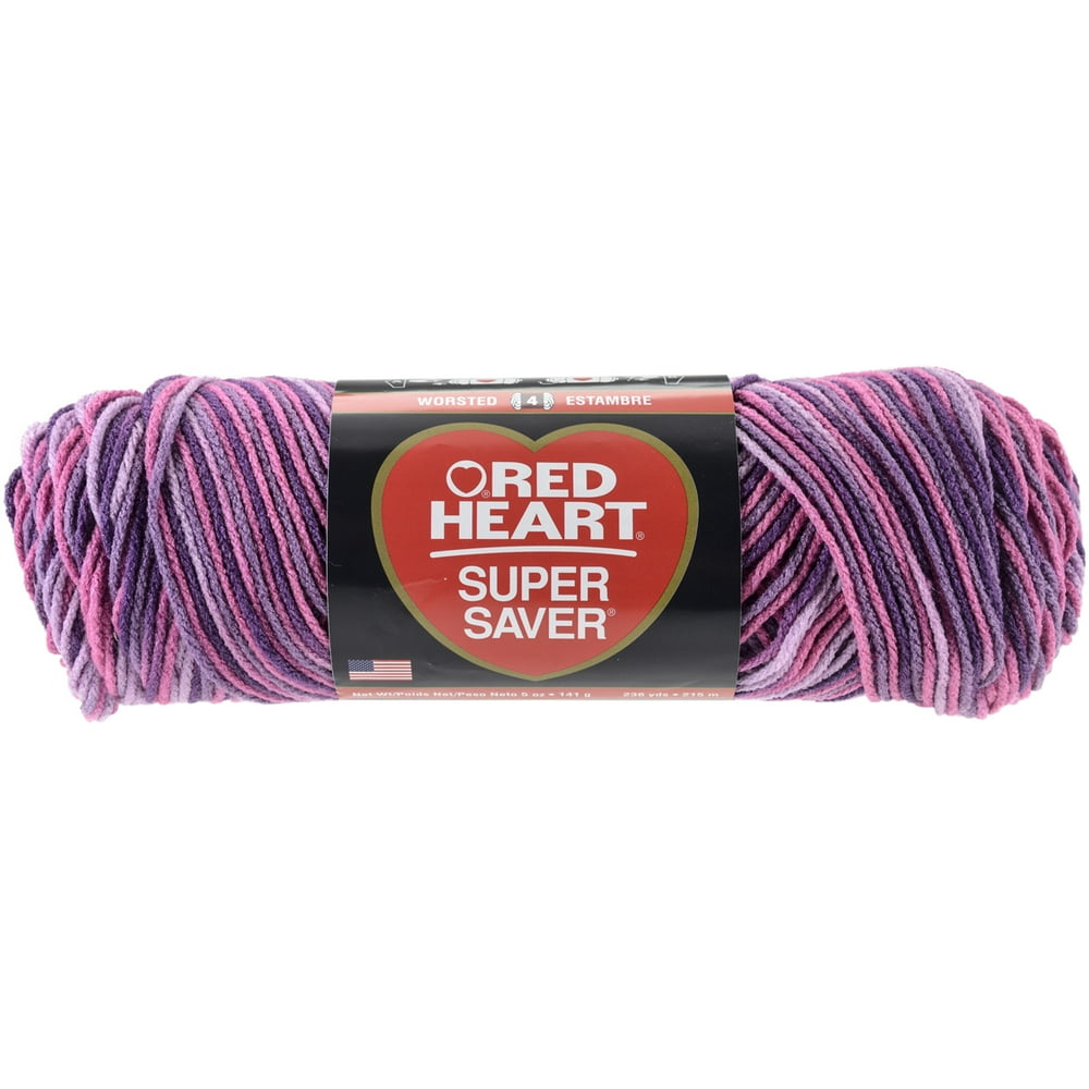 Red Heart Super Saver Yarn, Plum Pudding, Acrylic, 198g, MultiColor