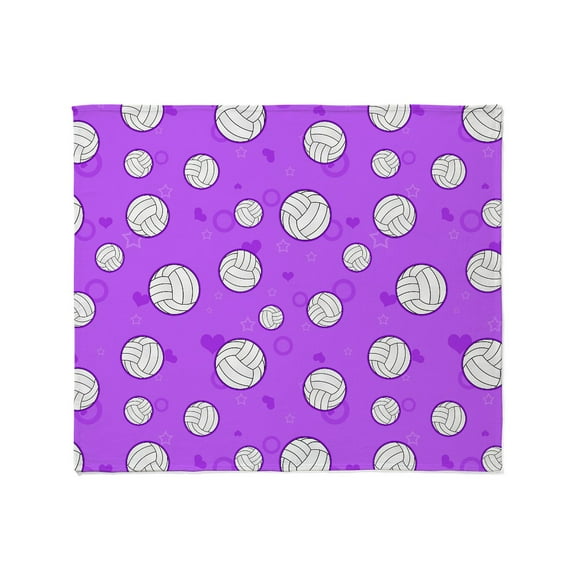 CafePress - Cute Volleyball Pattern Purple Throw Blanket - Soft Fleece Throw Blanket, 50"x60" for All Ages