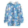 thumbnail image 4 of Xoenoiee Boho Mandala Daisy Flower Print Girls Long Hoodies Dress Hooded Sweatshirt Graphic Pullover Long Hoodies Long Sleeve Shirt Fall Clothes Aesthetic Sweater Shirt Outfits, 5-6 Years, 4 of 7