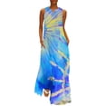 thumbnail image 1 of Robe Teinture sur Nœuds Imprimé Léopard Robe Maxi de Soirée Design Col en V Robes Longues Décontractées Vêtements de Rue Oversize, 1 of 5