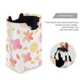 thumbnail image 3 of Yayeee Freestanding Laundry Hamper with Handle Collapsible Large Storage Basket for Clothes, White Floral Orange, 3 of 7