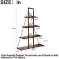thumbnail image 3 of 4 niveles ladder a-shaped de esquina estante - free standing, steel frame, almacenamiento rack organizer para oficina en casa, sala de estar, o kitchen (brown), 3 of 8