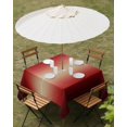 thumbnail image 3 of Khaki Red Black Ombre Outdoor Tablecloth with Umbrella Hole, Modern Abstract Art Gradient Spillproof Waterproof Outdoor Table Cover, Patio Tablecloths for Party/Garden/Picnic, Square 60"x60", 3 of 9