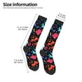 thumbnail image 2 of Knee High Socks for Women Men Athletic - swimsuits bikini pattern Thigh-High Black Sole Comfort Breathable Long Socks for Casual Travel Running, 2 of 7