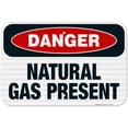 thumbnail image 1 of Danger Natural Gas Present Sign, OSHA Danger Sign, 12x18 Reflective Aluminum EGP, 1 of 1