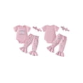 thumbnail image 2 of BemeyourBBs Newborn Baby Girls Duck Outfit Summer Clothes Infant Girls Cute Duck Print Short Sleeve Romper with Flare Pants Set Headband, 2 of 9