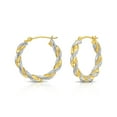 thumbnail image 3 of Tilo Jewelry 14K Two-Tone Gold Twisted Rope Chunky Hoop Earrings with Diamond-Cut Engraved (21mm) for Women & Unisex, 3 of 8