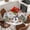Gray, variant on Red Buffalo Plaid Round Tablecloth, Fitted Table Cover with Elastic for 45"-54" Round Tables, Christmas Snowman Poinsettia Xmas Tree Snowflake Table Cloth Outdoor Dinning Party Waterproof Tablecloths