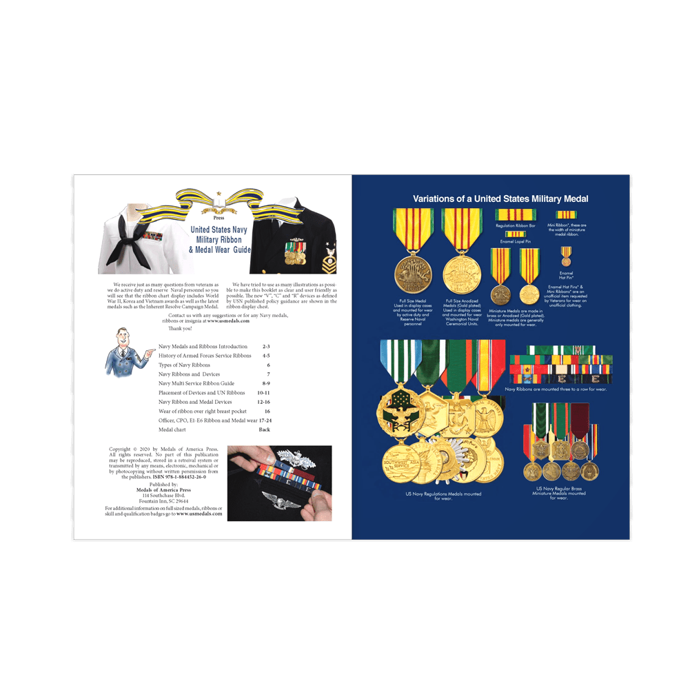 Buy United States Navy Military Ribbon and Medal Wear Guide Softback