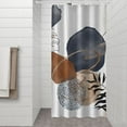 thumbnail image 2 of Blue Boho Abstract and Plant Pattern Shower Curtain 36"x72" ,Bathroom Decorative Shower Curtains Set with 12 Hooks,Modern Waterproof Washable Shower Curtain, 2 of 6