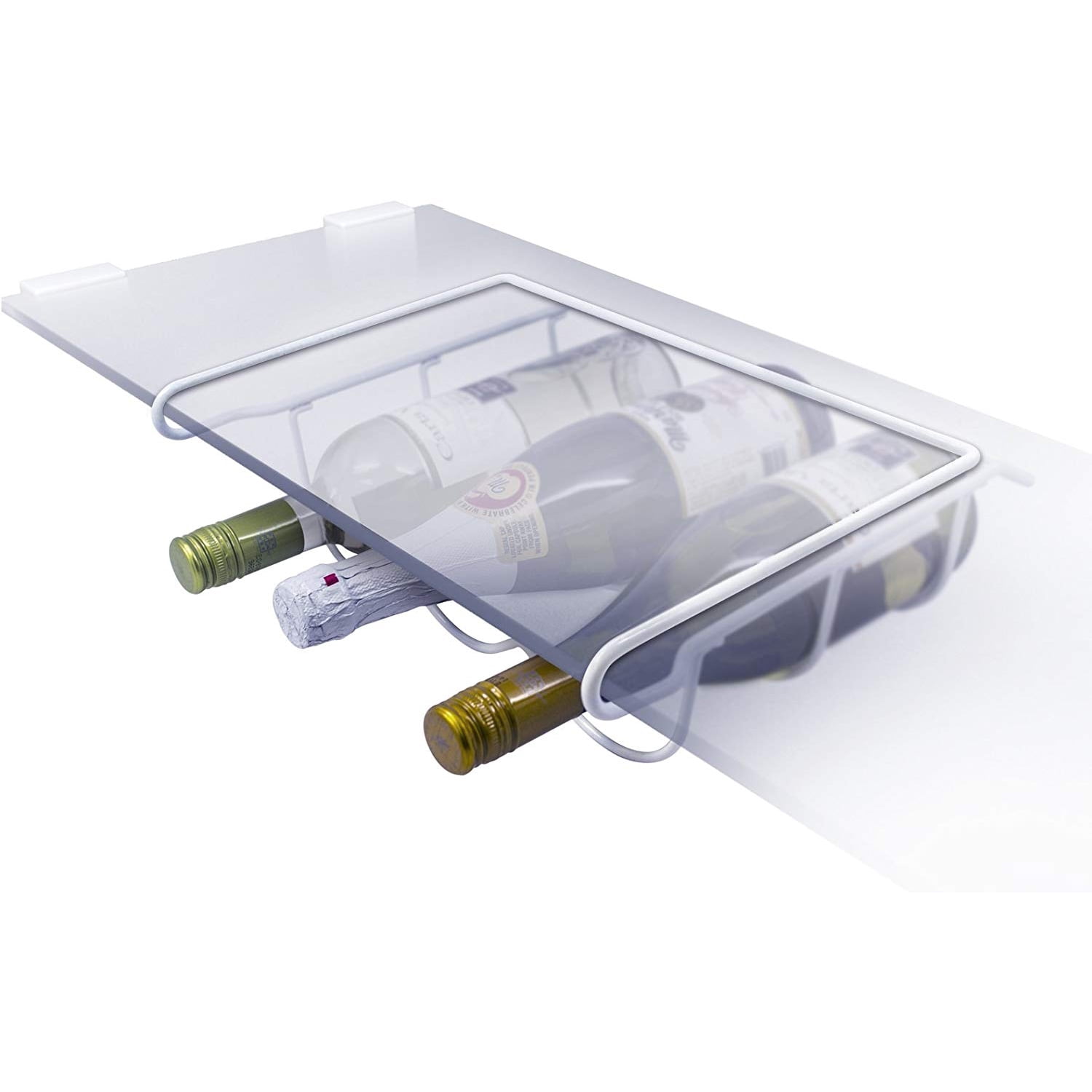 Sorbus Fridge Wine Rack, Refrigerator Bottle Holder, Holds 3 Wine Bottles, Universal Fit