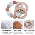 thumbnail image 2 of Juguetes para la dentición de bebés Kiddopark, anillo de dentición de madera con cuentas de silicona para bebés de 3 meses en adelante, mármol, 2 of 7
