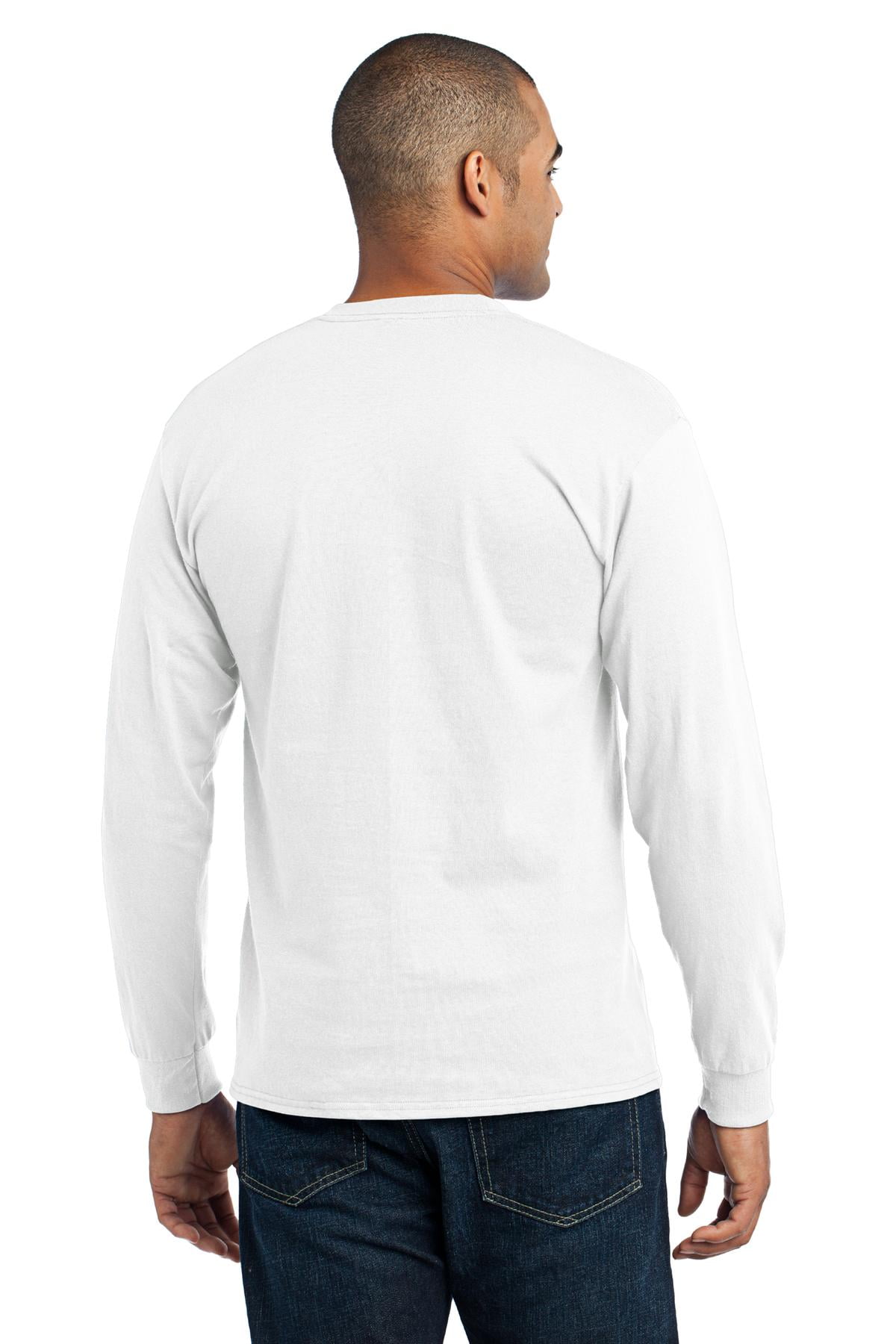 mens plain white long sleeve t shirt