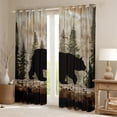 thumbnail image 2 of Castle Fairy Bear Wildlife Curtains Pack of 2 (42x84 Each),Vintage Cabin Curtains Blackout, 2 of 6