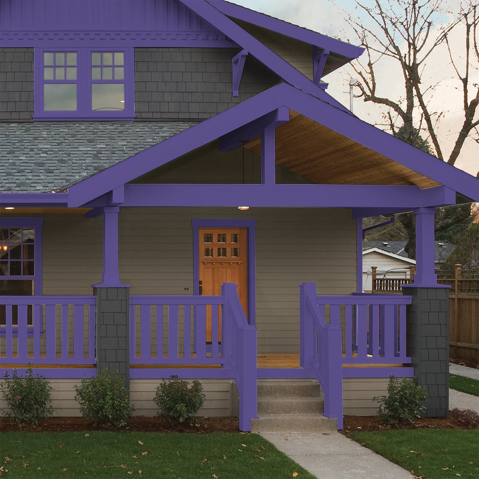 Glidden HEP Eggplant / Purple Semi-Gloss Exterior Paint with Primer, 1 Quart