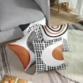 thumbnail image 2 of Boho Set of 4 Throw Pillow Covers Mid Century Bohemian Black and White Brown Minimalist Abstract Art Decorative Pillow Cases Home Decor Standard Square 16x16 Inches Pillowcases, 2 of 6